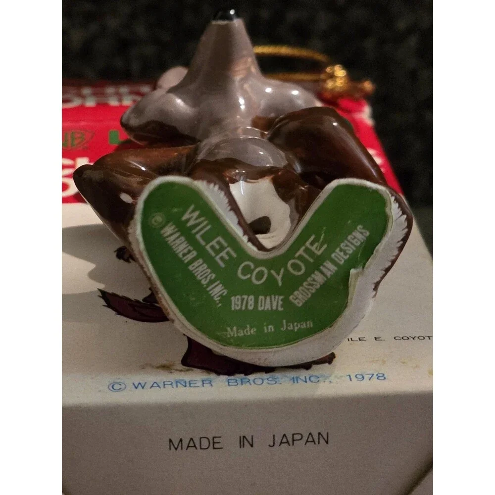 Vintage 1978 Wile E Coyote Looney Tunes Dave Grossman Christmas Ornament